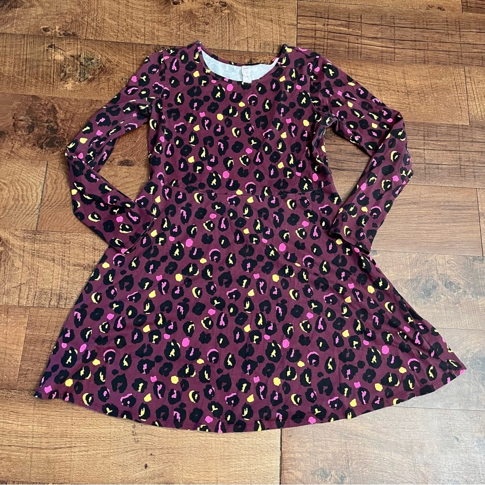 Justice girls LS long sleeve animal print dress Sz 16/18+ plus